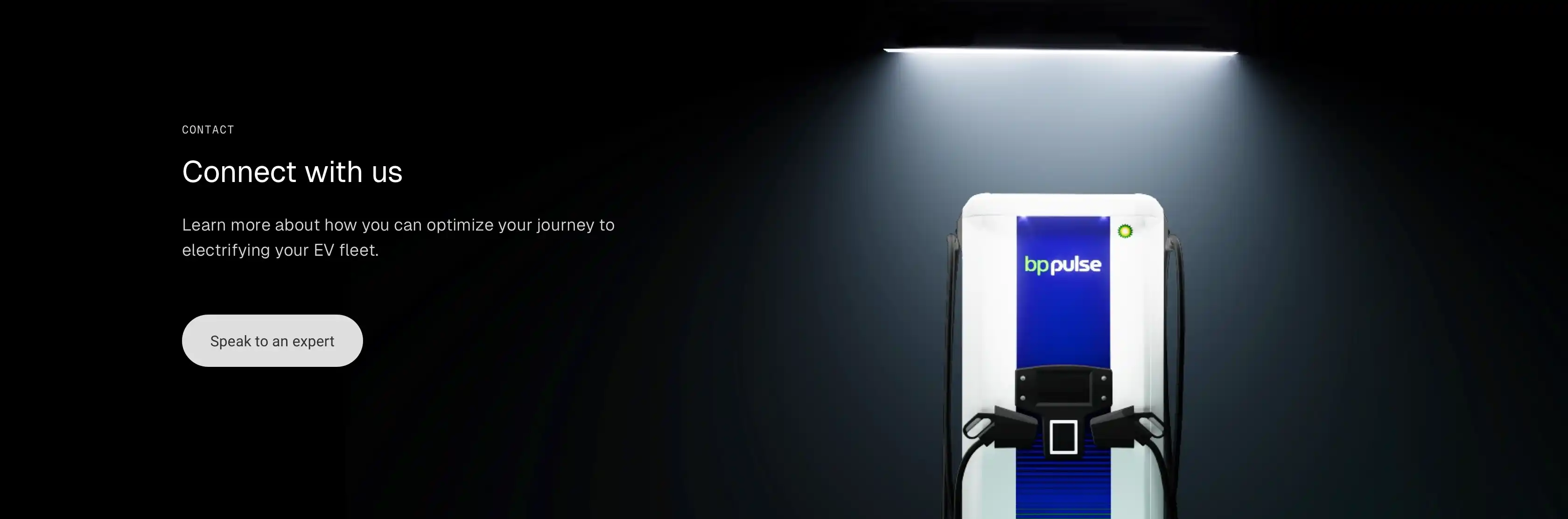 Energy company charger contact block rendered with dramatic lighting