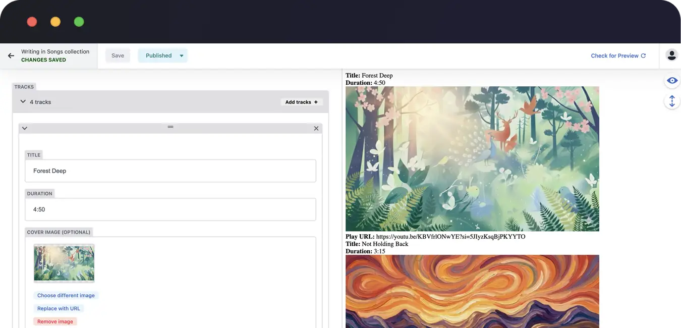 Decap CMS editing interface