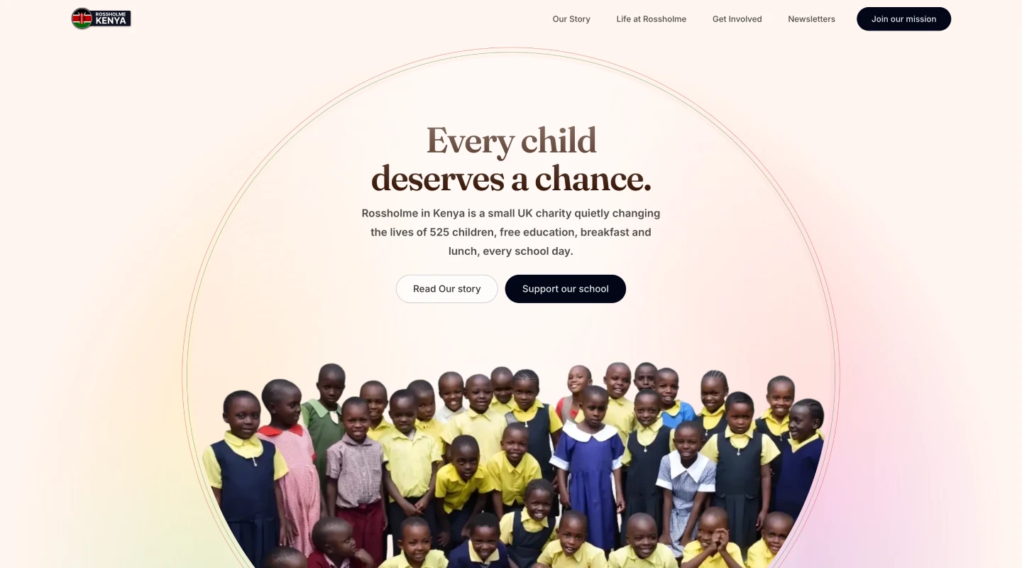 New RossHolme homepage hero after redesign