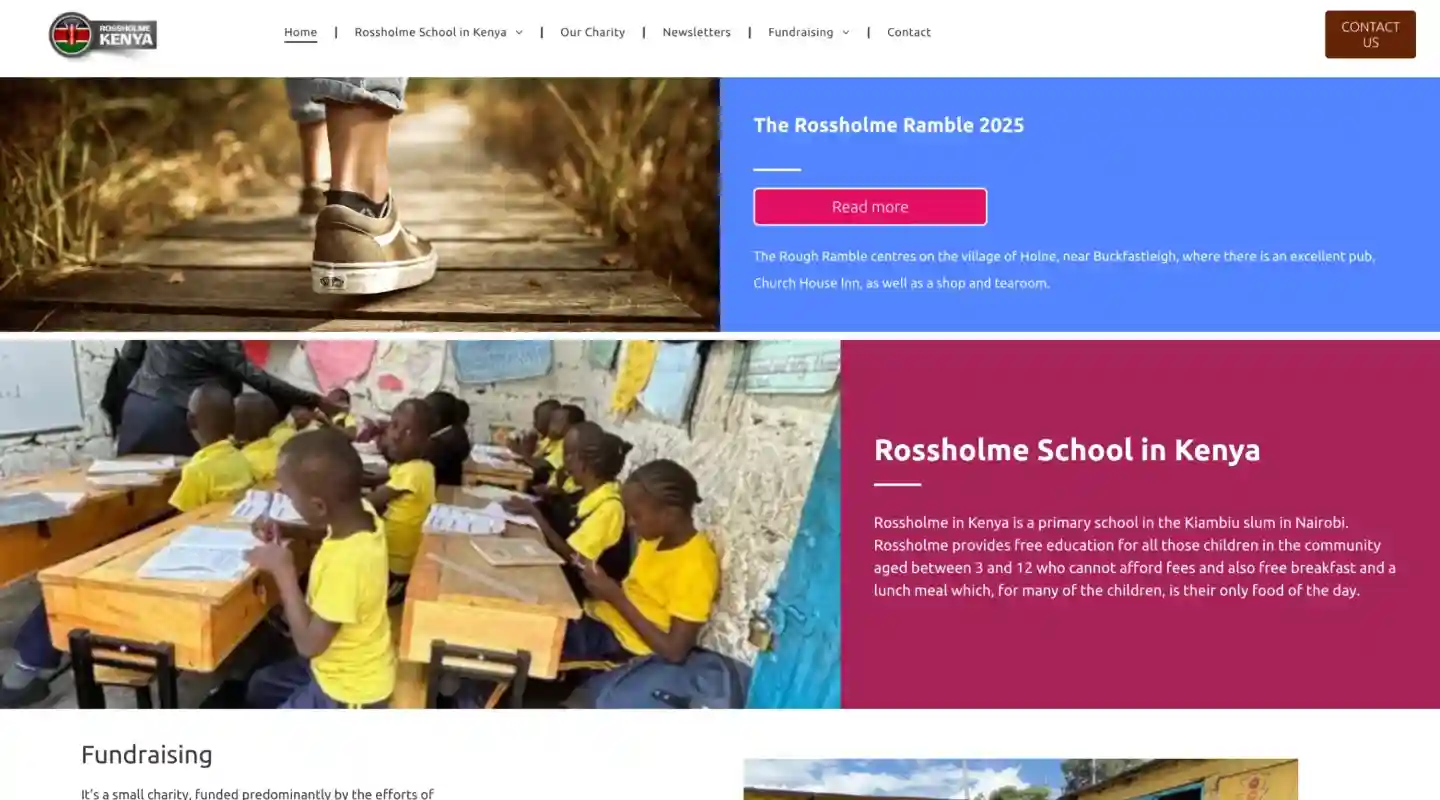 Old RossHolme homepage hero before redesign