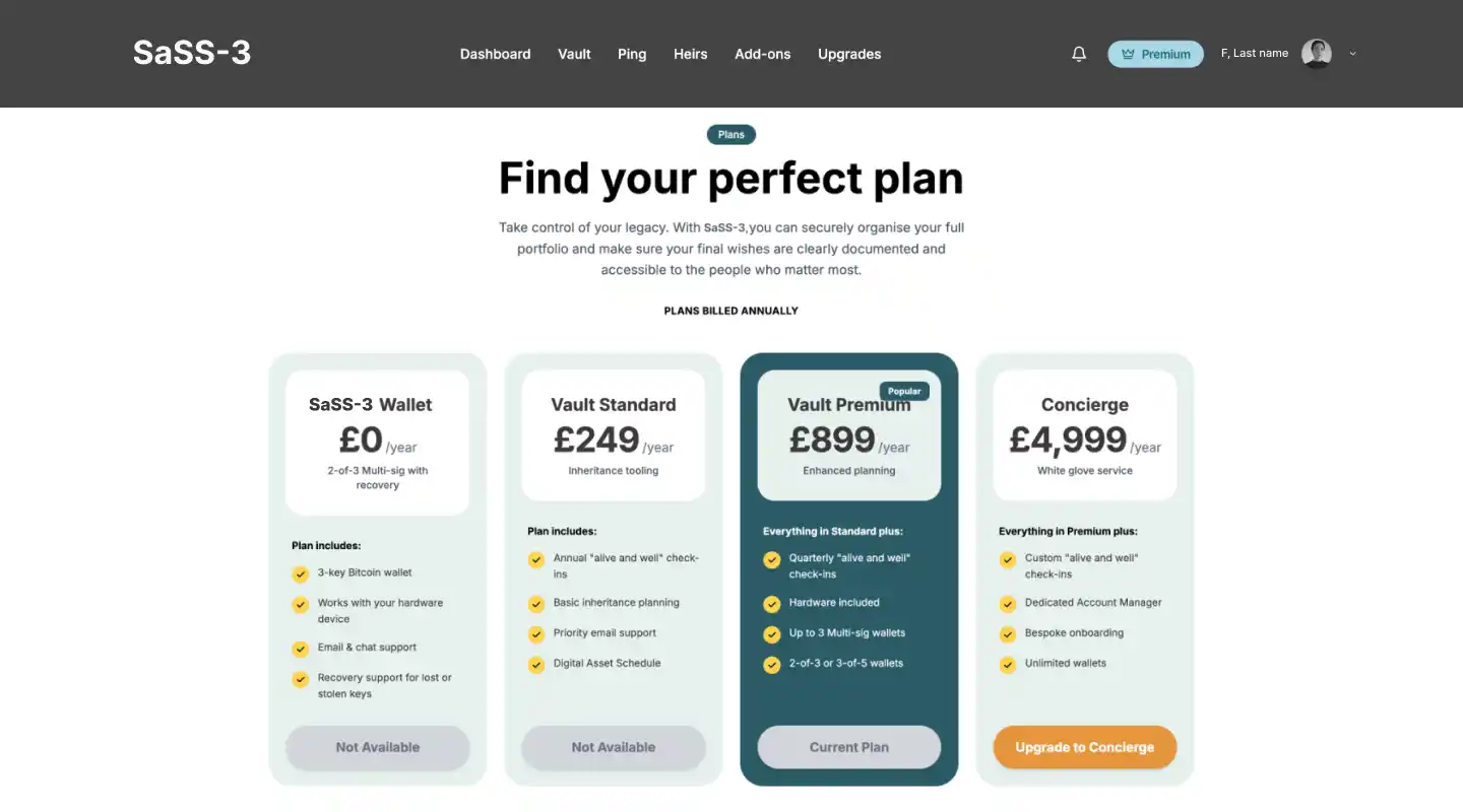 SaSS-3 existing pricing history section before redesign
